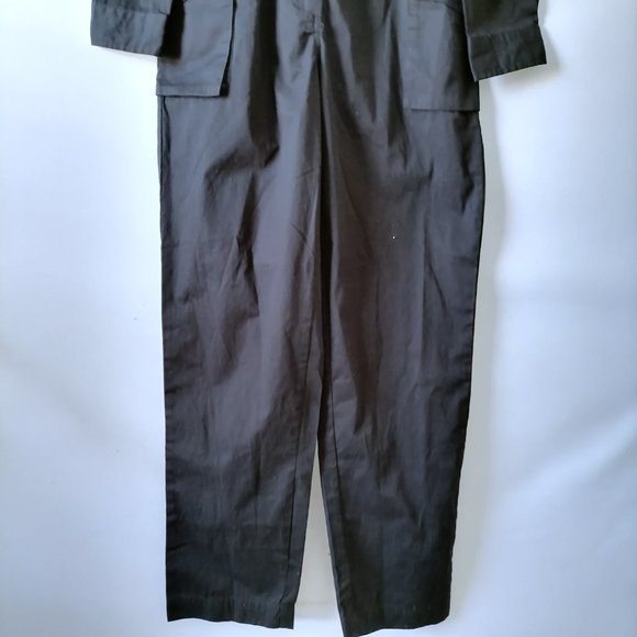 Yes And Womens Black Kaley Jumpsuit Collared Long Sleeve Elastic Waist Size L - Picture 4 of 9